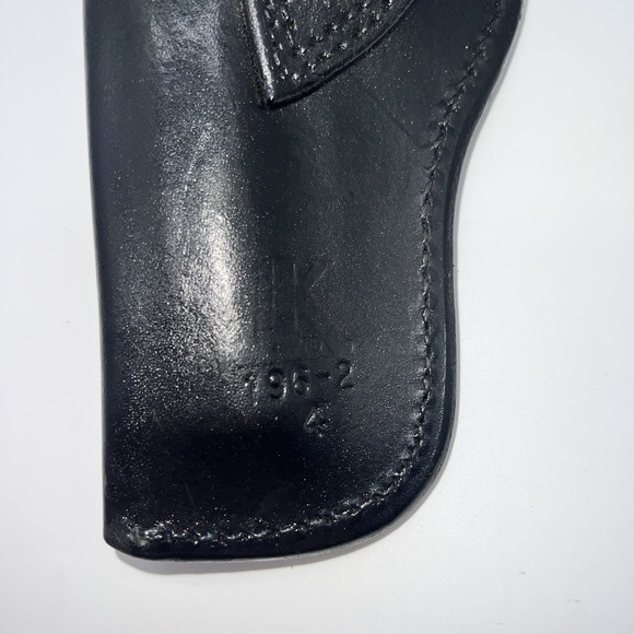 TRIPLE K Black Leather Holster 196-2 Carrylite Basketweave 4" Duty Revolver - Picture 3 of 5